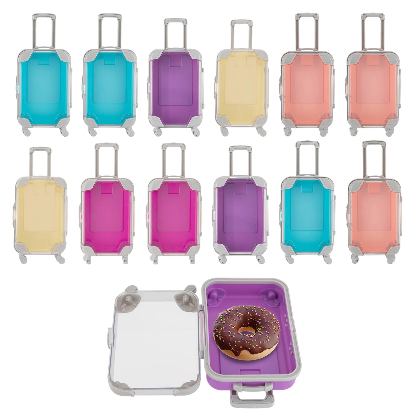 Mini Simulation Trolley Case Rolling Luggage Travel Birthday Party Gift
