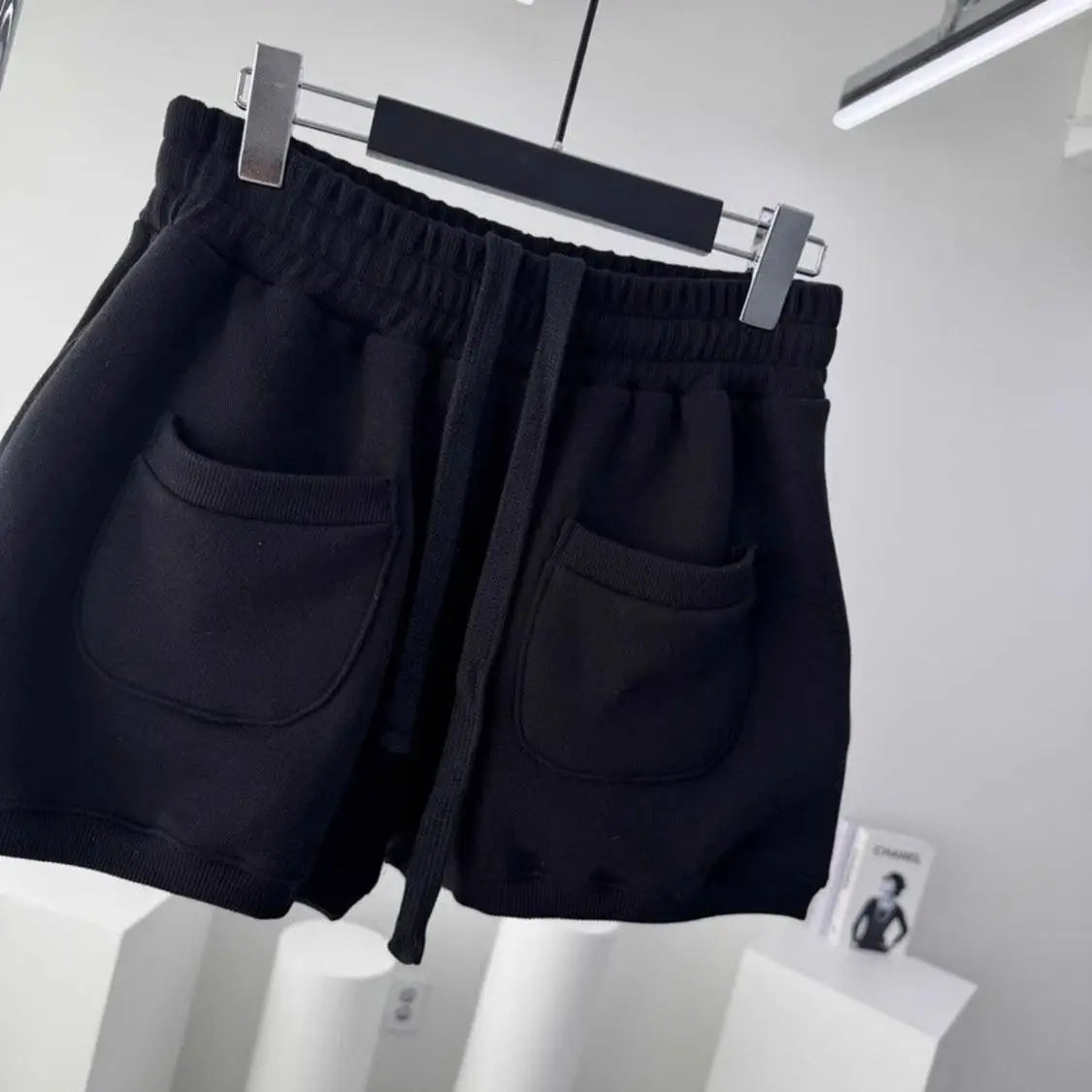 East Gate Drawstring Elastic Waist Shorts Casual Lantern Pants Outdoor Wear High Waist Cotton Blend Summer Season Ladies