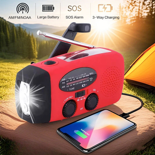 Solar Hand Crank NOAA Weather Radio With Emergency Power Bank