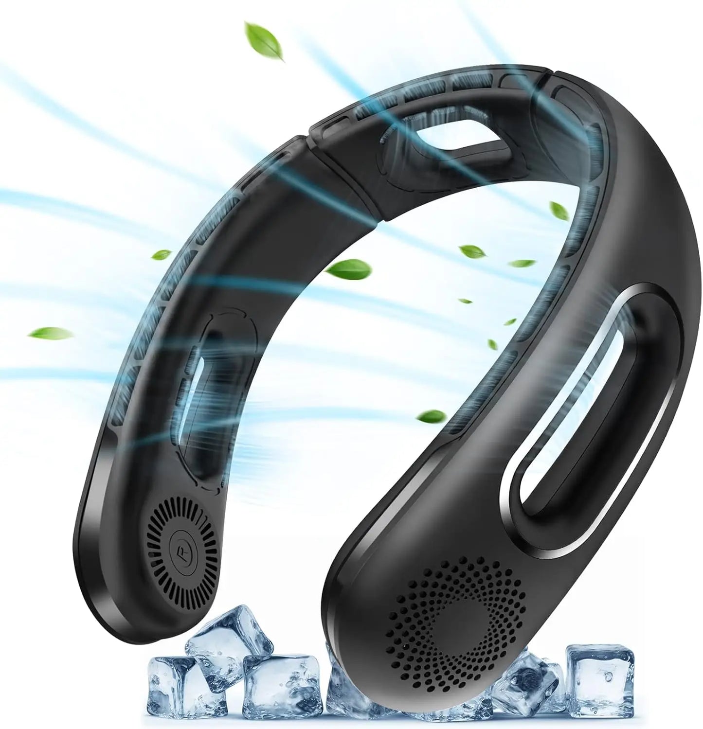 Neck Fan, Bladeless Neck Fans Portable Rechargeable, 360° Cooling Neck Fan Air Conditioner, 4 Speeds, 5200 mAh Battery