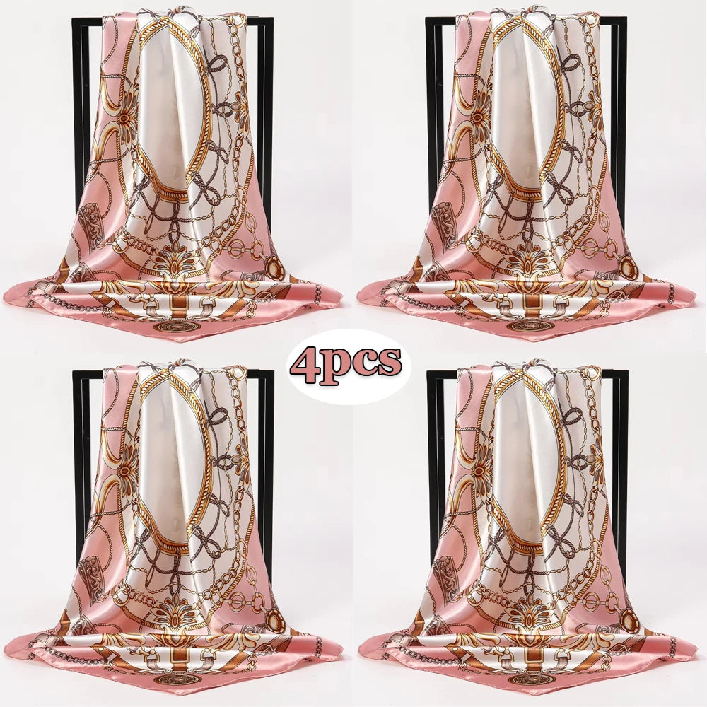 Women Square Polyester Scarves Fashion Shawl Versatile Hijab Headscarf Style