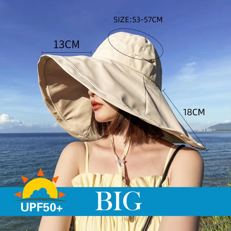 Wide Brim UPF 50 Sun Hat For Women Travel Protection
