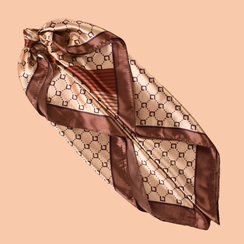 YWQLWJ Women Summer Beach Satin Square Scarf Versatile Fashion Accessories