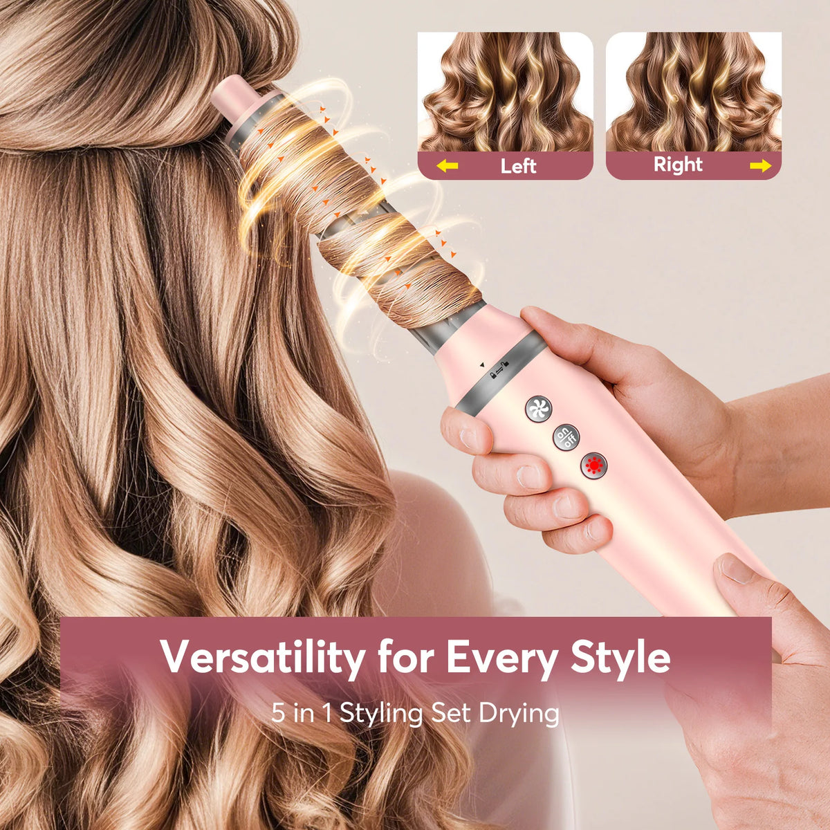 Lysmoski 5 In 1 Ceramic Hot Air Hair Dryer Advanced