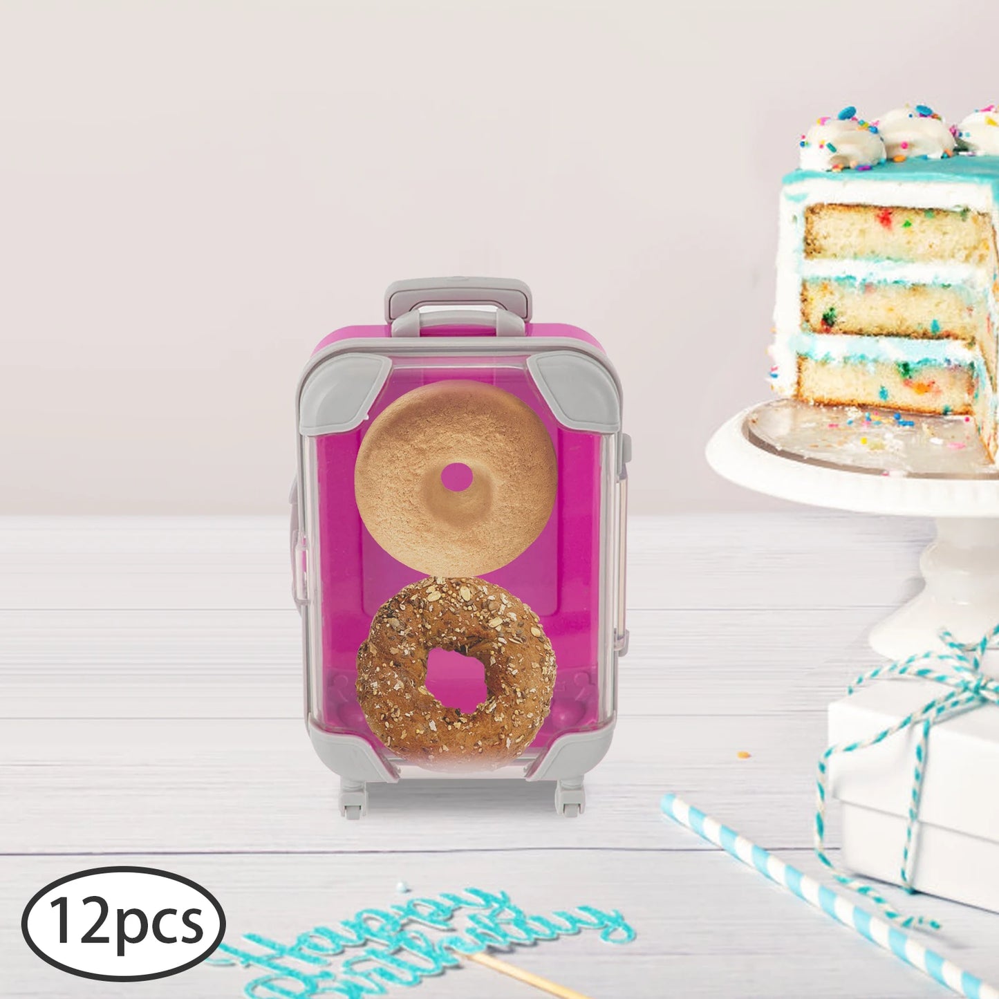 Mini Simulation Trolley Case Rolling Luggage Travel Birthday Party Gift