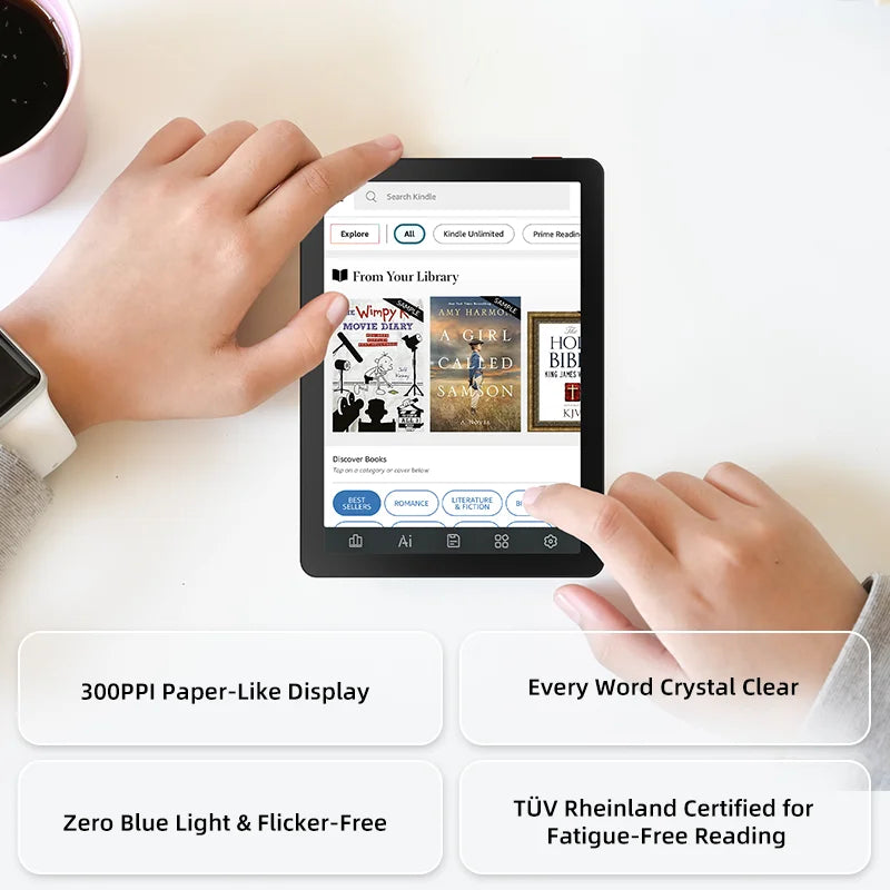 Bigme B6 E-reader, 6'' E-ink Electronic Book, 36-Level Front Light, 4+64GB Android 14 OS Support Google Play Ebook Reader Tablet