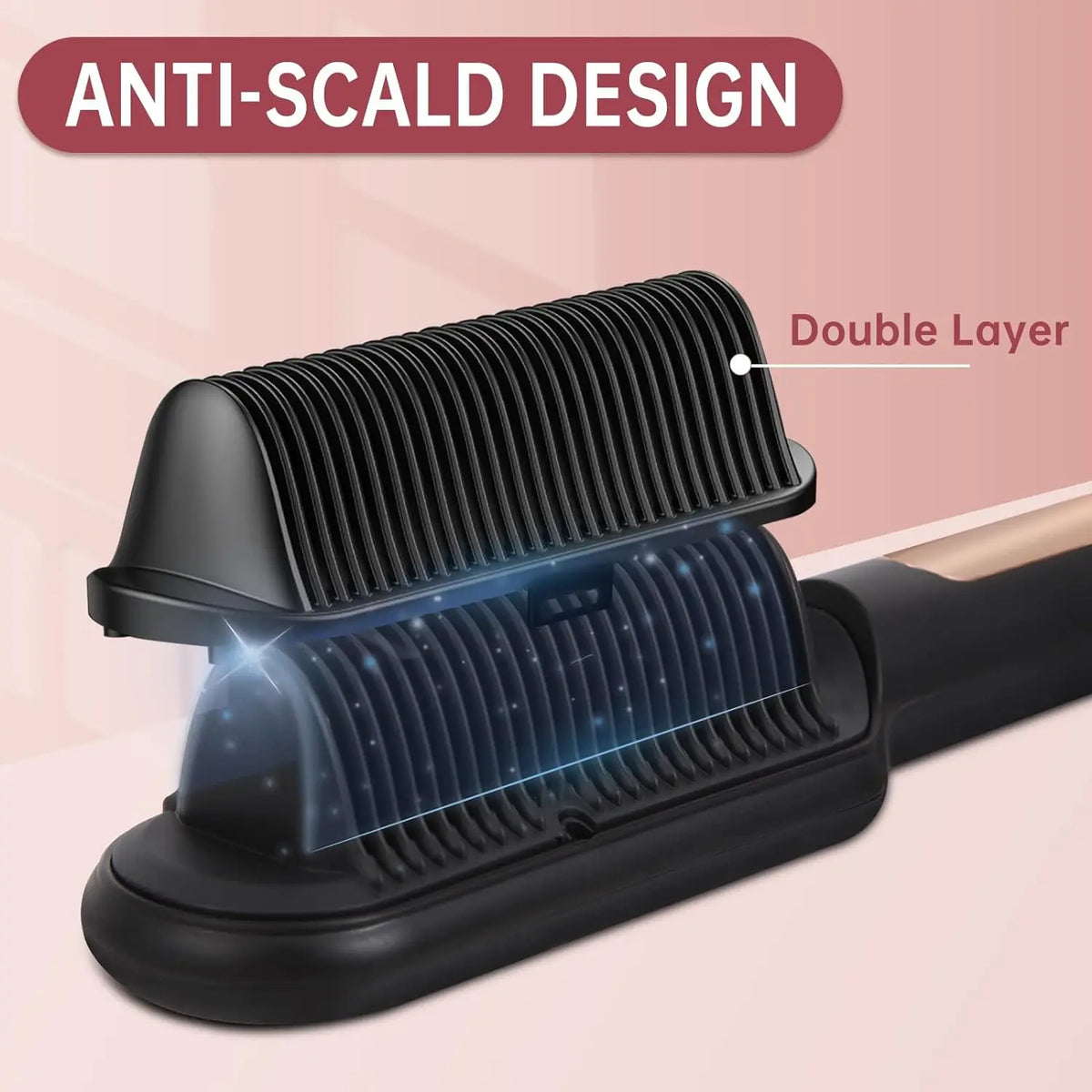 Ionic Hair Straightener Brush With Fast Heating And Auto Shutoff