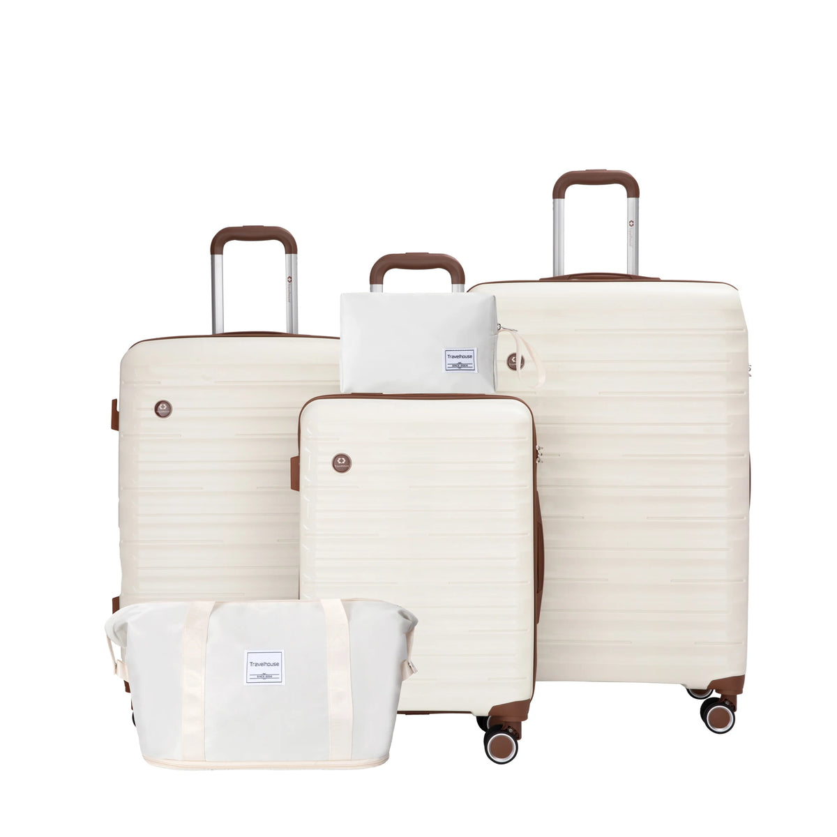 Travelhouse 5 Piece Hardcase Spinner Luggage Set With TSA Lock