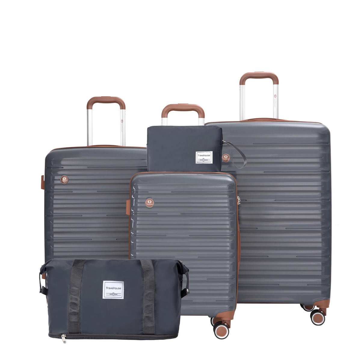 Travelhouse 5 Piece Hardcase Spinner Luggage Set With TSA Lock