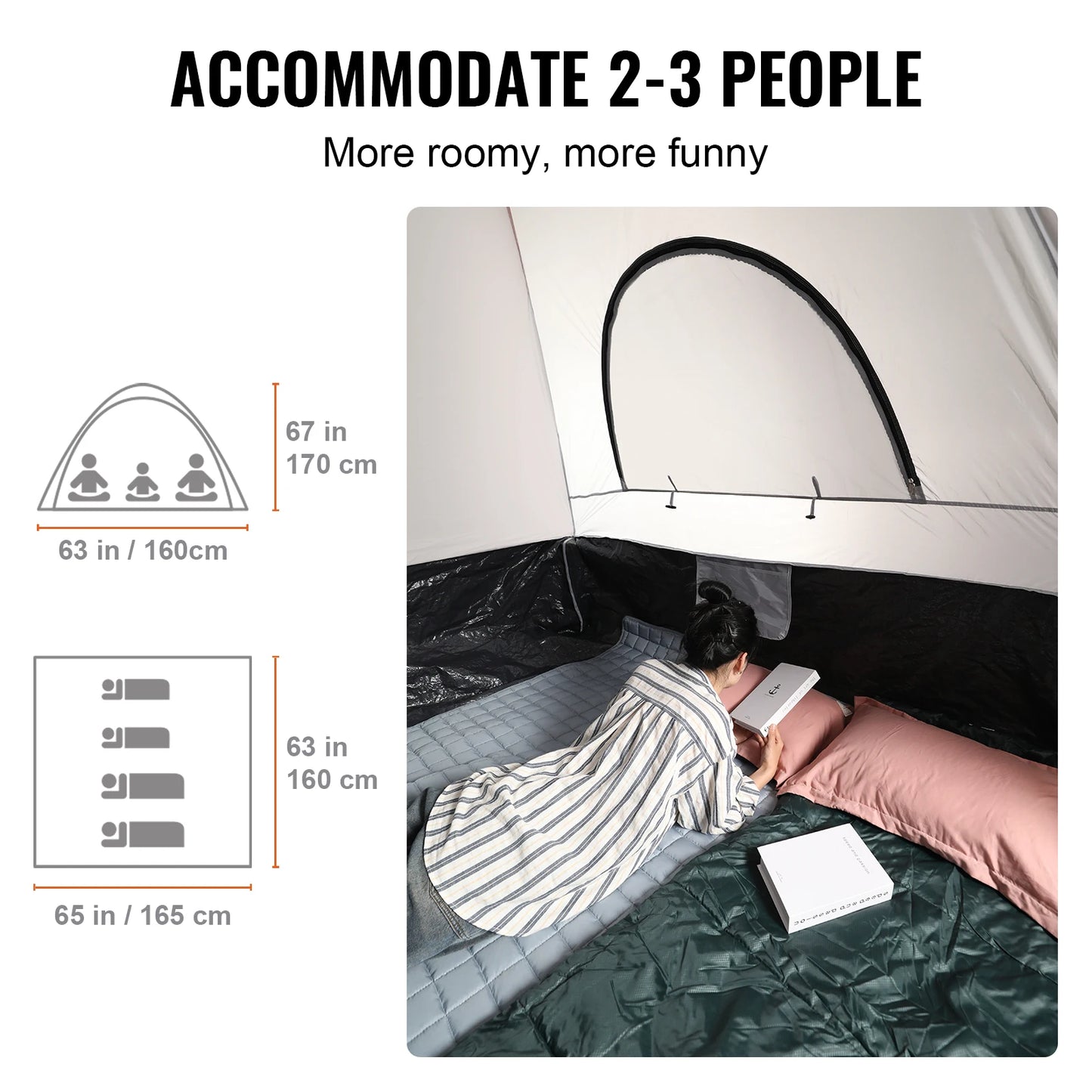 SucceBuy Truck Bed Tent 5.5'-6'Pickup Truck Tent with Rain Layer and Carry Bag Waterproof PU Double Layer Truck Tent for Camping