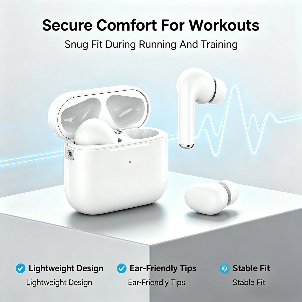 ZZLOVE Noise Cancelling Bluetooth Sport Earbuds With Heart Rate Monitor