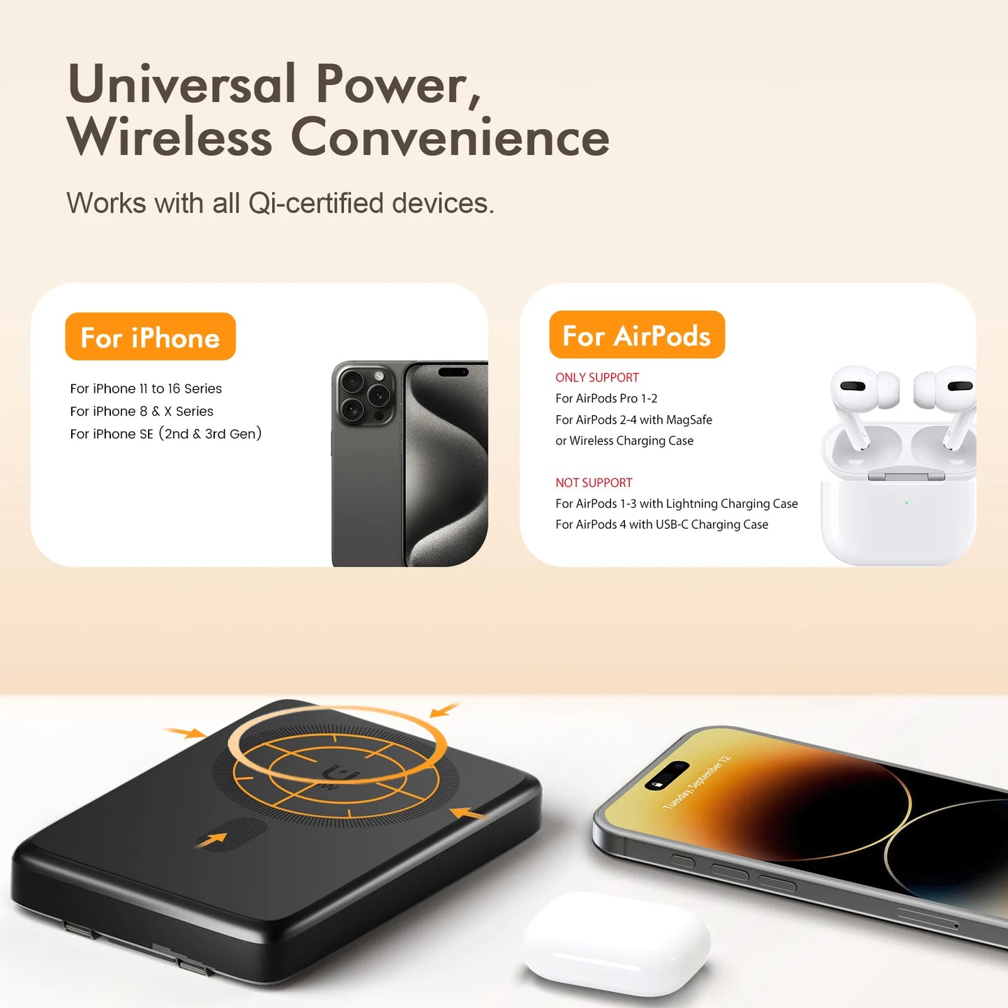 Fast Wireless Charger Stand 15W Foldable 3 in 1 Fast Charging Station Dock for iPhone 17 16 15 14 Pro Max Apple Watch Airpods