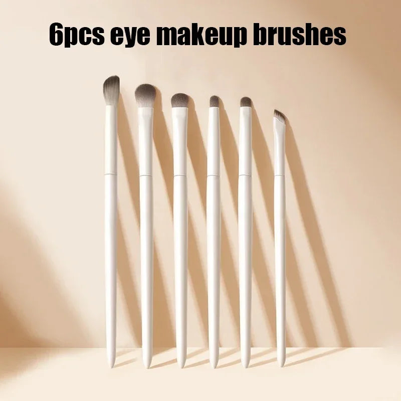 5/6/8/10pcs Natural Eye Makeup Brushes Set Detail Eyeshadow Brush Makeup Brush White Ultra Soft Eyeshadow Eyeliner Makeup 2026