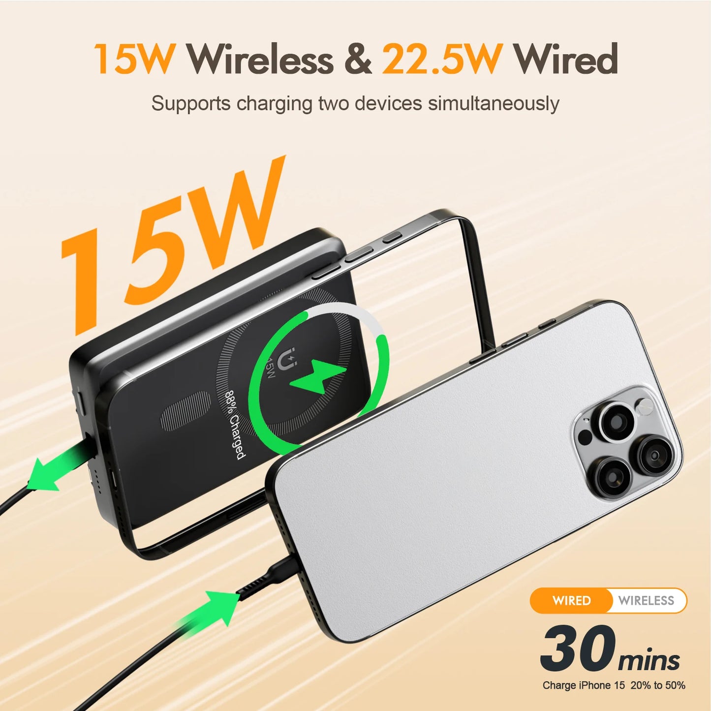 Fast Wireless Charger Stand 15W Foldable 3 in 1 Fast Charging Station Dock for iPhone 17 16 15 14 Pro Max Apple Watch Airpods