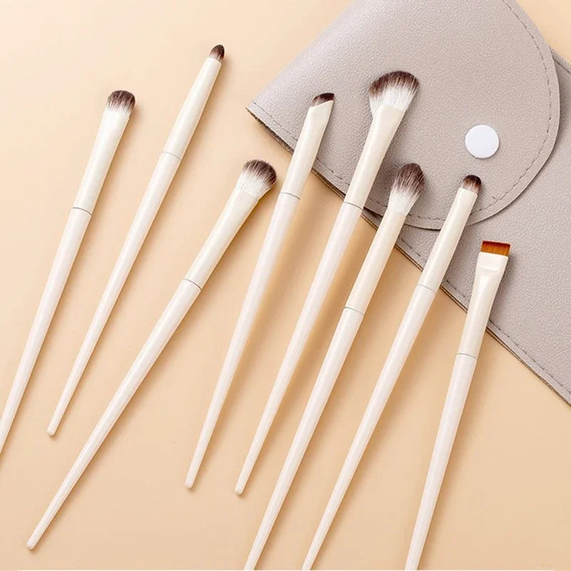 5/6/8/10pcs Natural Eye Makeup Brushes Set Detail Eyeshadow Brush Makeup Brush White Ultra Soft Eyeshadow Eyeliner Makeup 2026