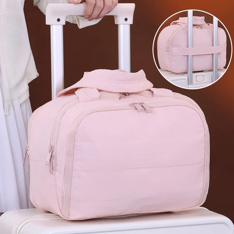 Travel Cosmetic Bag With Toiletry Organizer And Luggage Sleeve