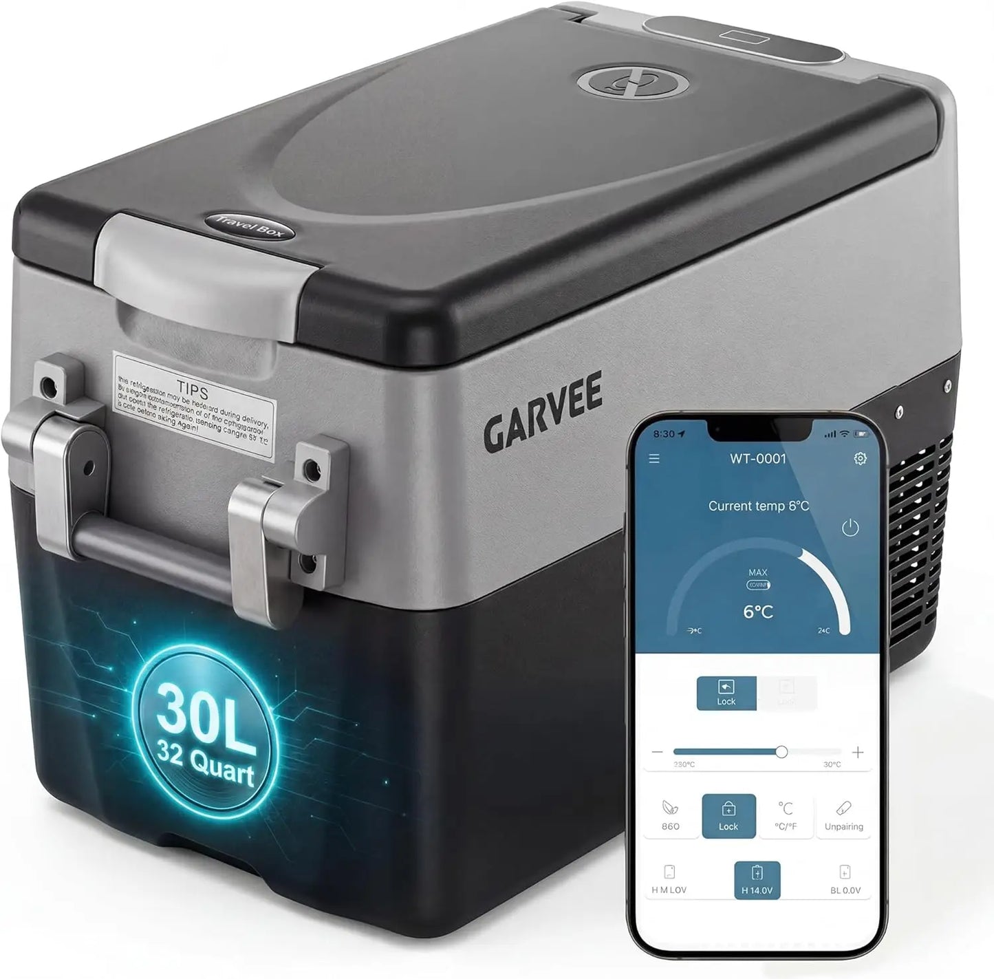 30L/40L /50L Portable Car Refrigerator, Dual Zone 12V Fridge Freezer with App Control, 12/24V DC & 110-240V AC Portable Cooler for Camping, Fishing, Travel & Home Use