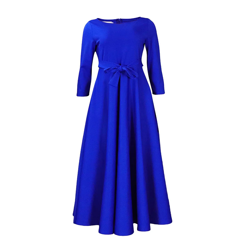 Women Summer Tie Waist Long Maxi Comfortable Casual Print Dress