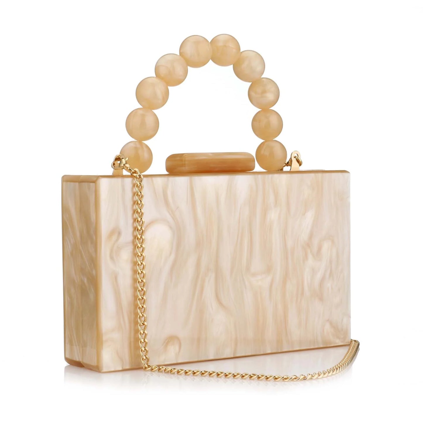Luxury Acrylic Marble Box Clutch Bag Chain For Party Wedding