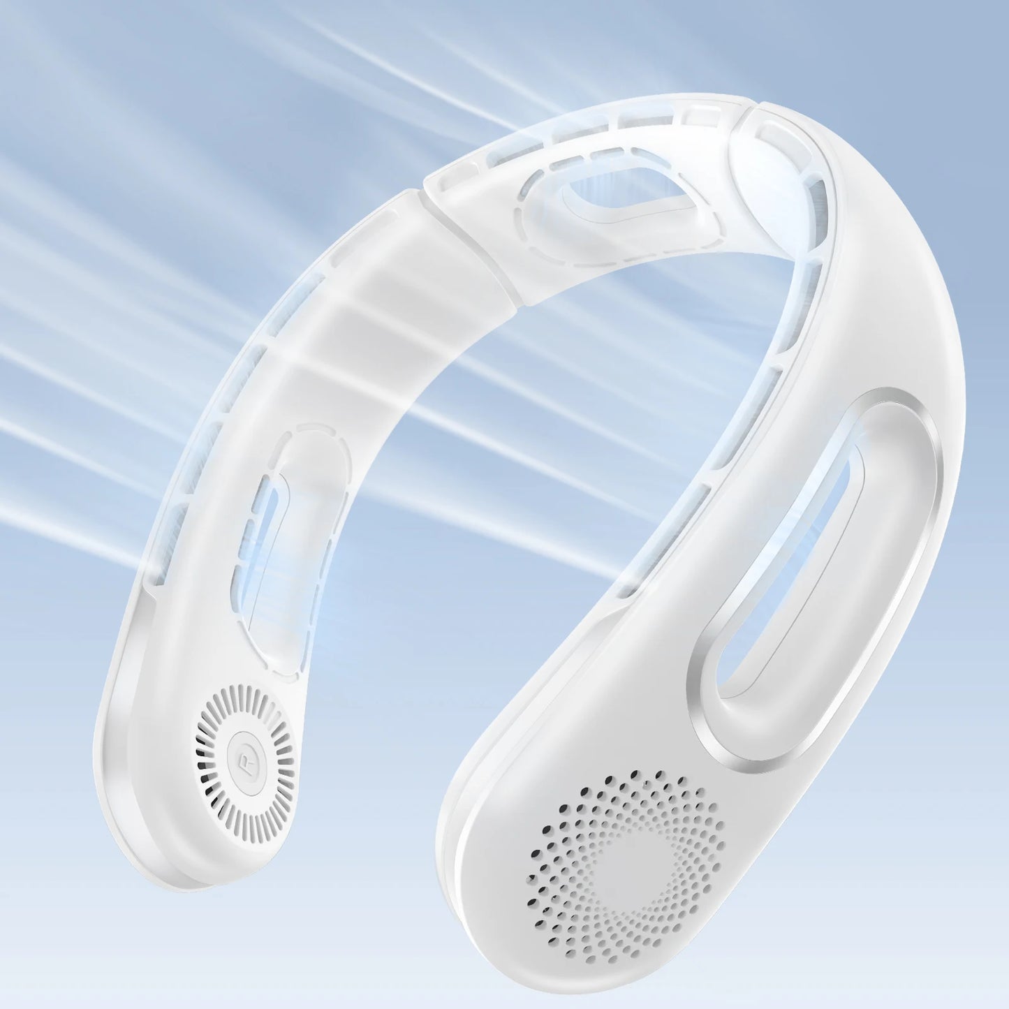Neck Fan, Bladeless Neck Fans Portable Rechargeable, 360° Cooling Neck Fan Air Conditioner, 4 Speeds, 5200 mAh Battery