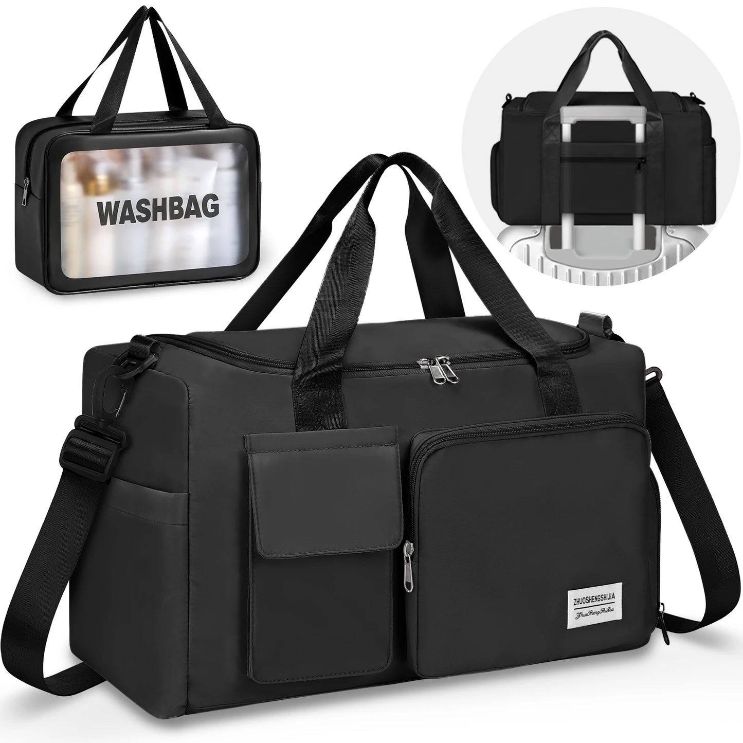 Waterproof Travel Duffel Bag With Dry Wet Separation For Weekender