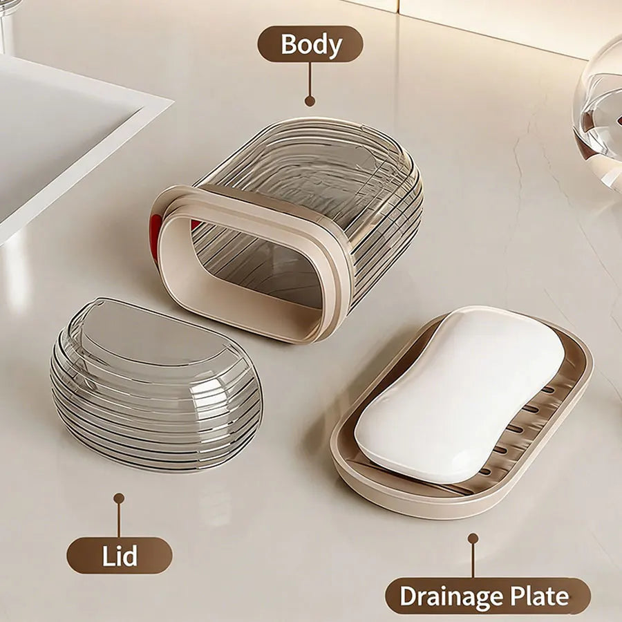 Portable Wooden Soap Box With Sealed Lid For Travel Storage